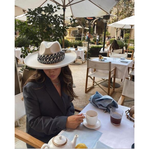 Lack of Color Melodic Fedora Hat in Ivory Small 55 cm New Beach western - Picture 12 of 15